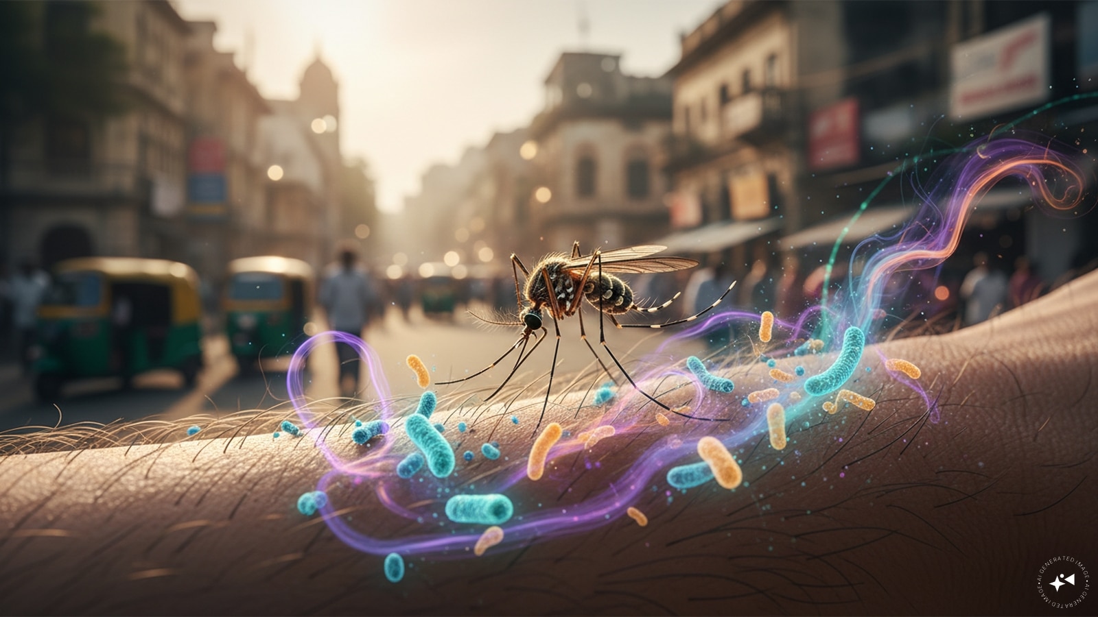 Everyone's skin has a different chemical profile, partly shaped by the microorganisms living on it. These differences can affect the scents mosquitoes detect, helping explain why some people seem to get bitten more than others. (AI Photo) Everyone's skin has a different chemical profile, partly shaped by the microorganisms living on it. These differences can affect the scents mosquitoes detect, helping explain why some people seem to get bitten more than others. (AI Photo)