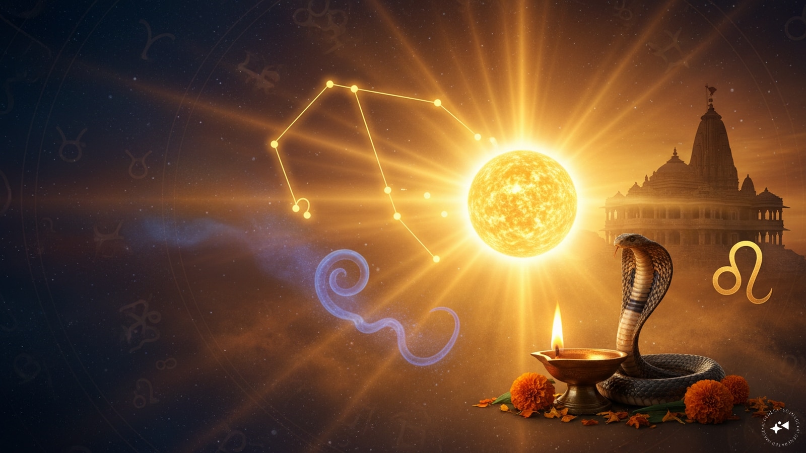 Sun-Ketu conjunction in Leo during Nag Panchami 2026.