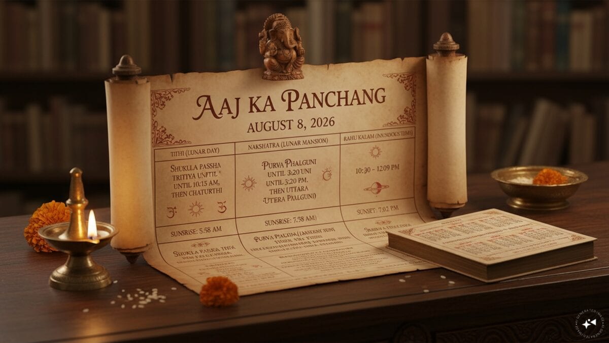 Aaj Ka Panchang, August 8, 2026: Tithi, Vrat, Muhurat And Rahu Kaal Today