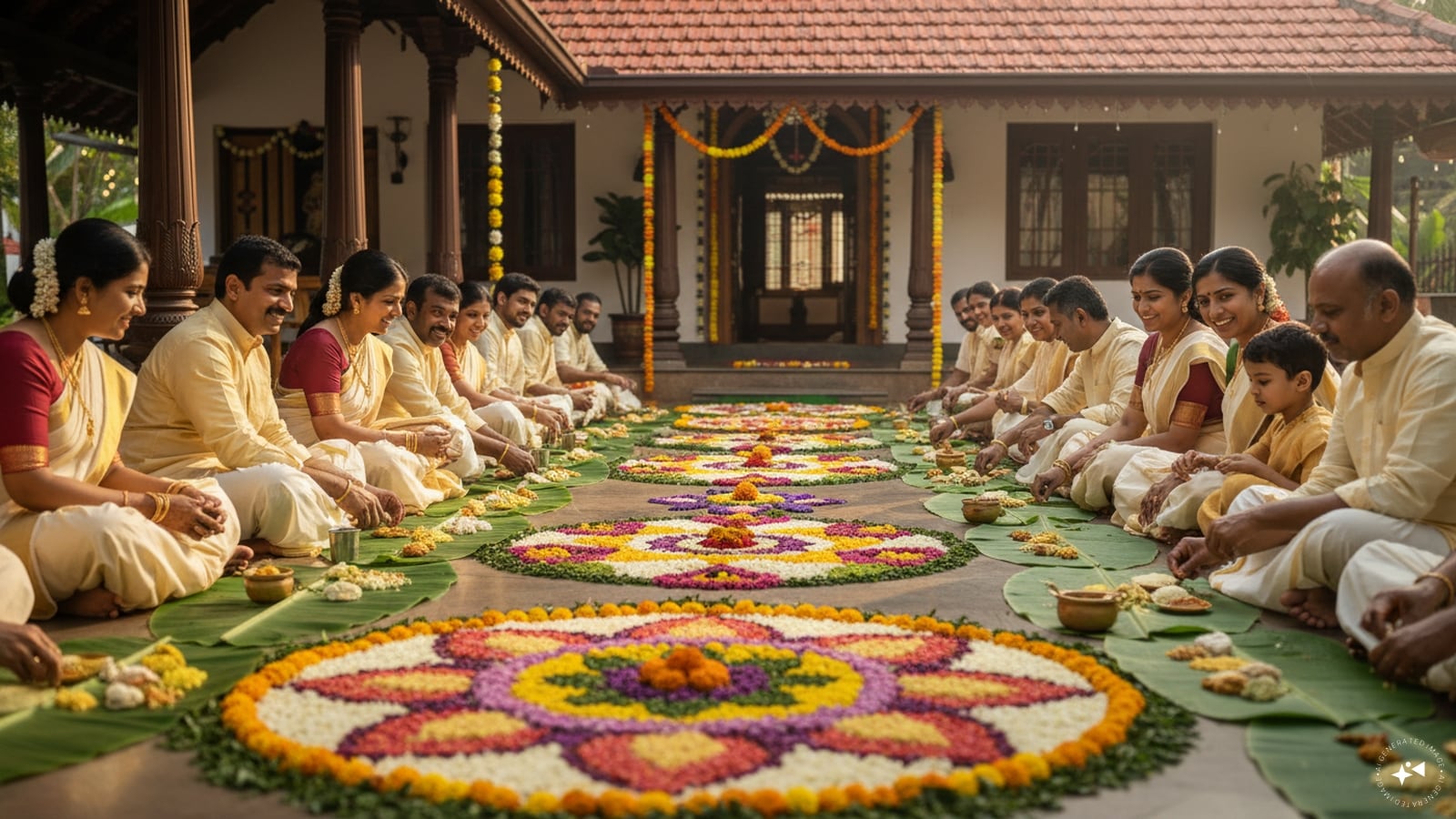 Thiruvonam — August 26, 2026: Thiruvonam is the most important day of the traditional Onam celebration and is observed as Second Onam. In 2026, Thiruvonam falls on Wednesday, August 26. According to tradition, King Mahabali is believed to return to visit his people on this day. Families decorate their homes, prepare an elaborate Onasadya, wear new clothes and come together for prayers, cultural celebrations and feasting. Nakshatra timing: Thiruvonam Nakshatra begins at 10:51 PM on August 25 and ends at 12:48 AM on August 27. (AI photo)