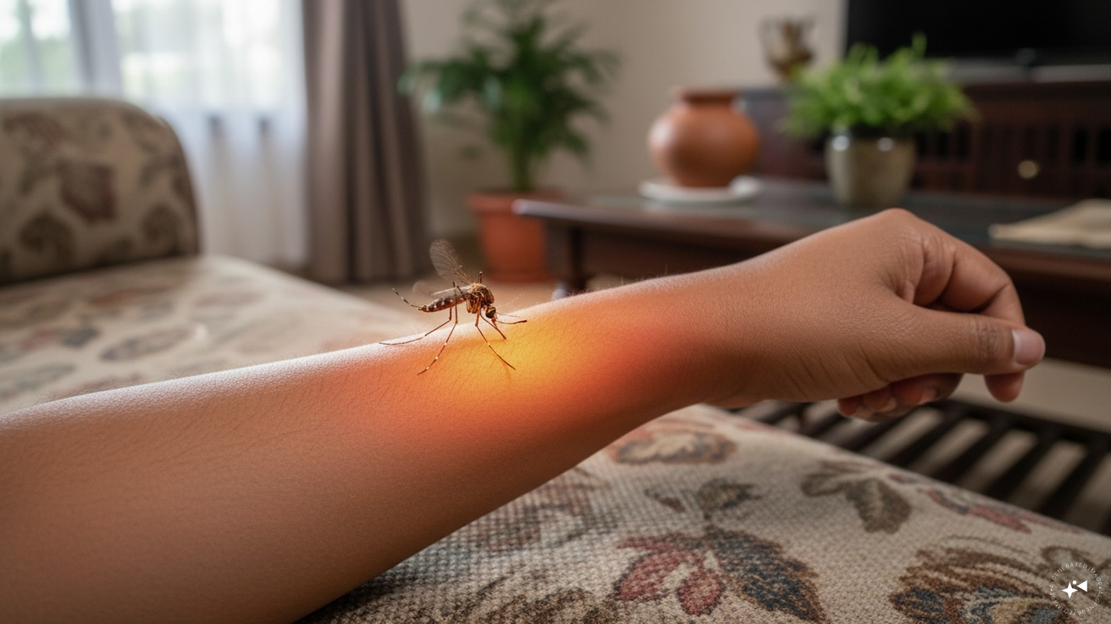 Once a mosquito gets close, body heat can help it pinpoint where to land. Warm skin provides a useful close-range cue, making exposed areas easier targets for host-seeking mosquitoes. (AI Photo) Once a mosquito gets close, body heat can help it pinpoint where to land. Warm skin provides a useful close-range cue, making exposed areas easier targets for host-seeking mosquitoes. (AI Photo)
