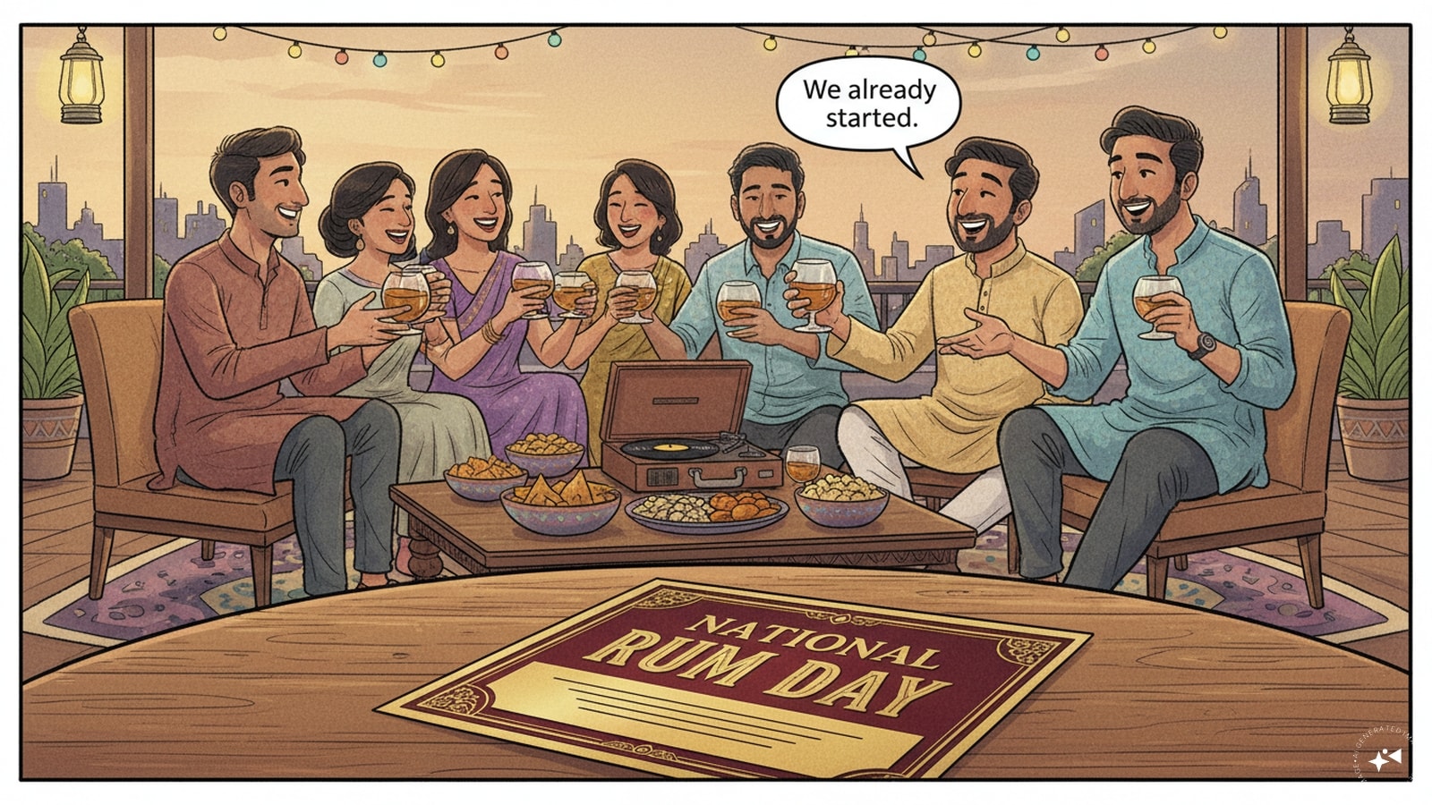 So, National Rum Day, welcome to India. We may not have a celebration planned. But then again… we never really needed one. (AI photo)