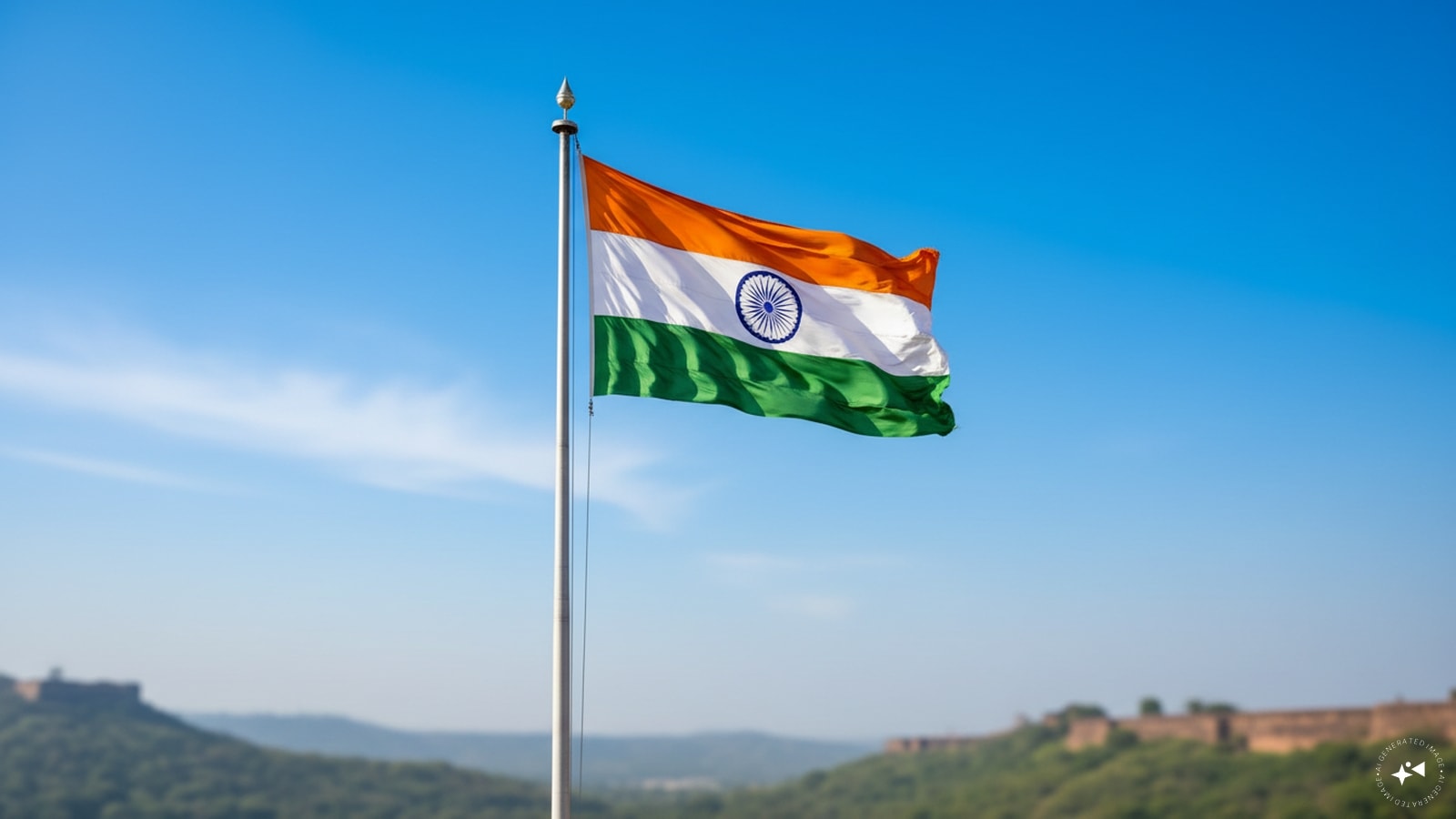 No Other Flag Or Bunting Above Or Beside The Tricolour: No other flag or bunting should be placed higher than, above or side by side with the National Flag. The Tricolour must retain its position of honour. (AI photo)