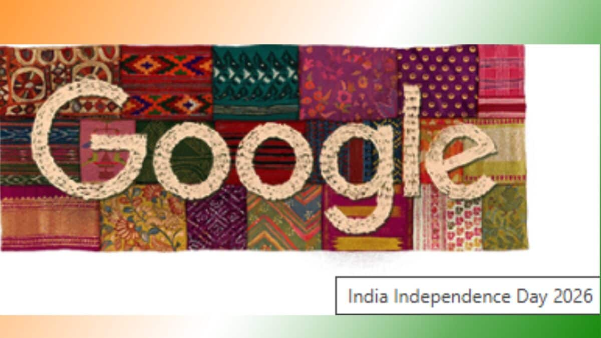 Photo: news18.com Google Doodle Celebrates India's 80th Independence Day With Textile Art
