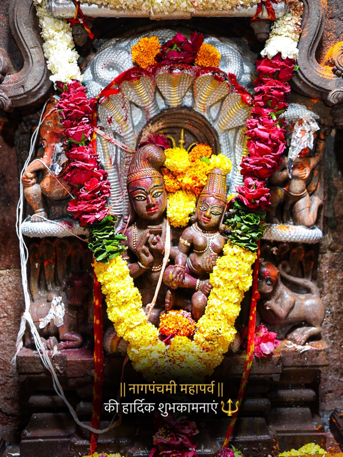 High above the famous Mahakaleshwar Temple in Ujjain is a shrine that follows an unusual tradition: Nagchandreshwar Temple remains closed to public darshan throughout the year and opens only on Nag Panchami. The shrine is located on the upper level of the Mahakaleshwar temple complex and is opened for a 24-hour window during the festival. (Image: shri.mahakaleshwar.ujjain/Instagram)