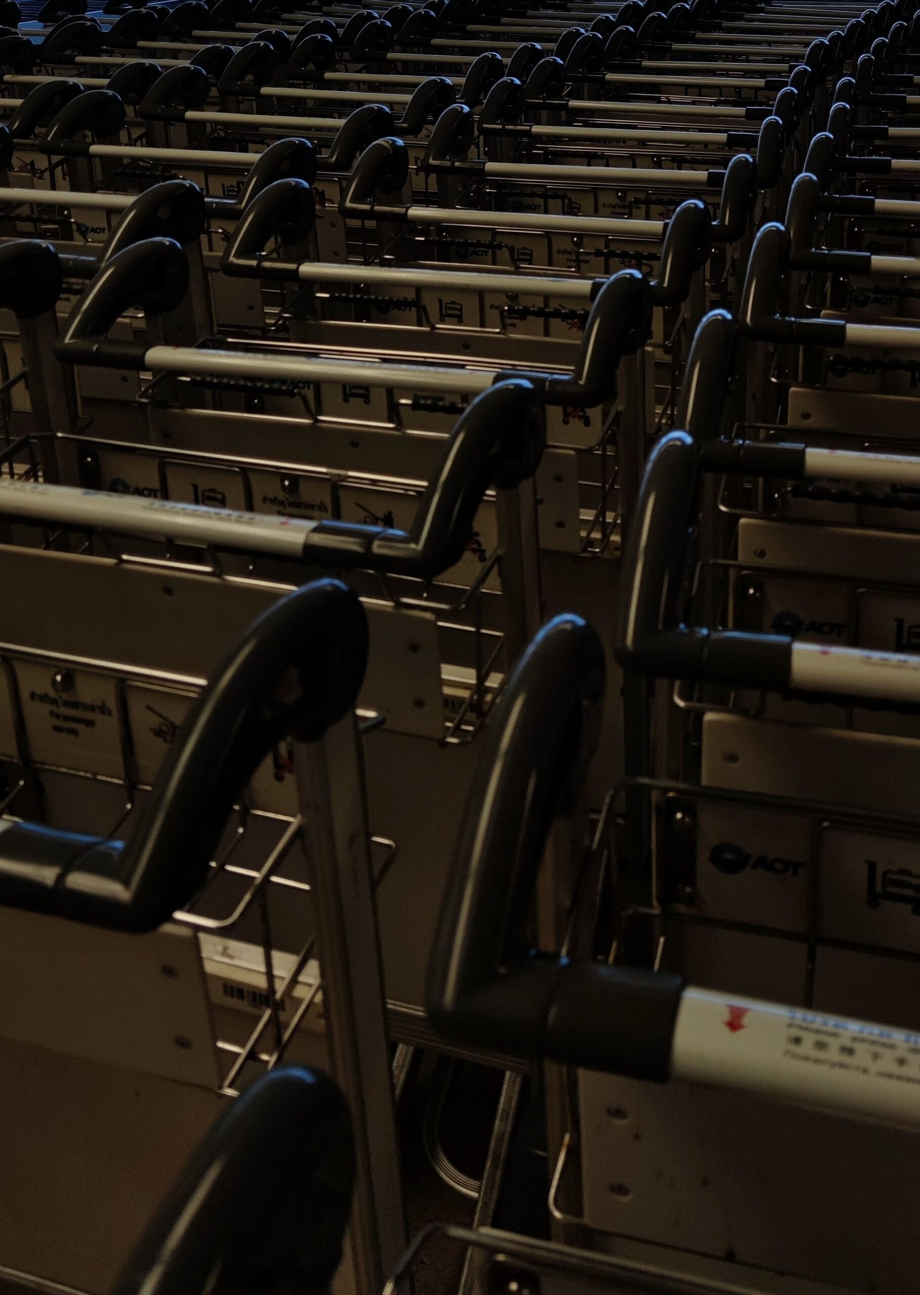 Airport luggage trolleys are built to carry considerably more weight than the average suitcase. India's Airports Authority of India, for instance, specifies passenger baggage trolleys with brakes in its technical requirements. The brake is essentially a safety feature designed to keep the trolley stationary when it is not being actively moved.