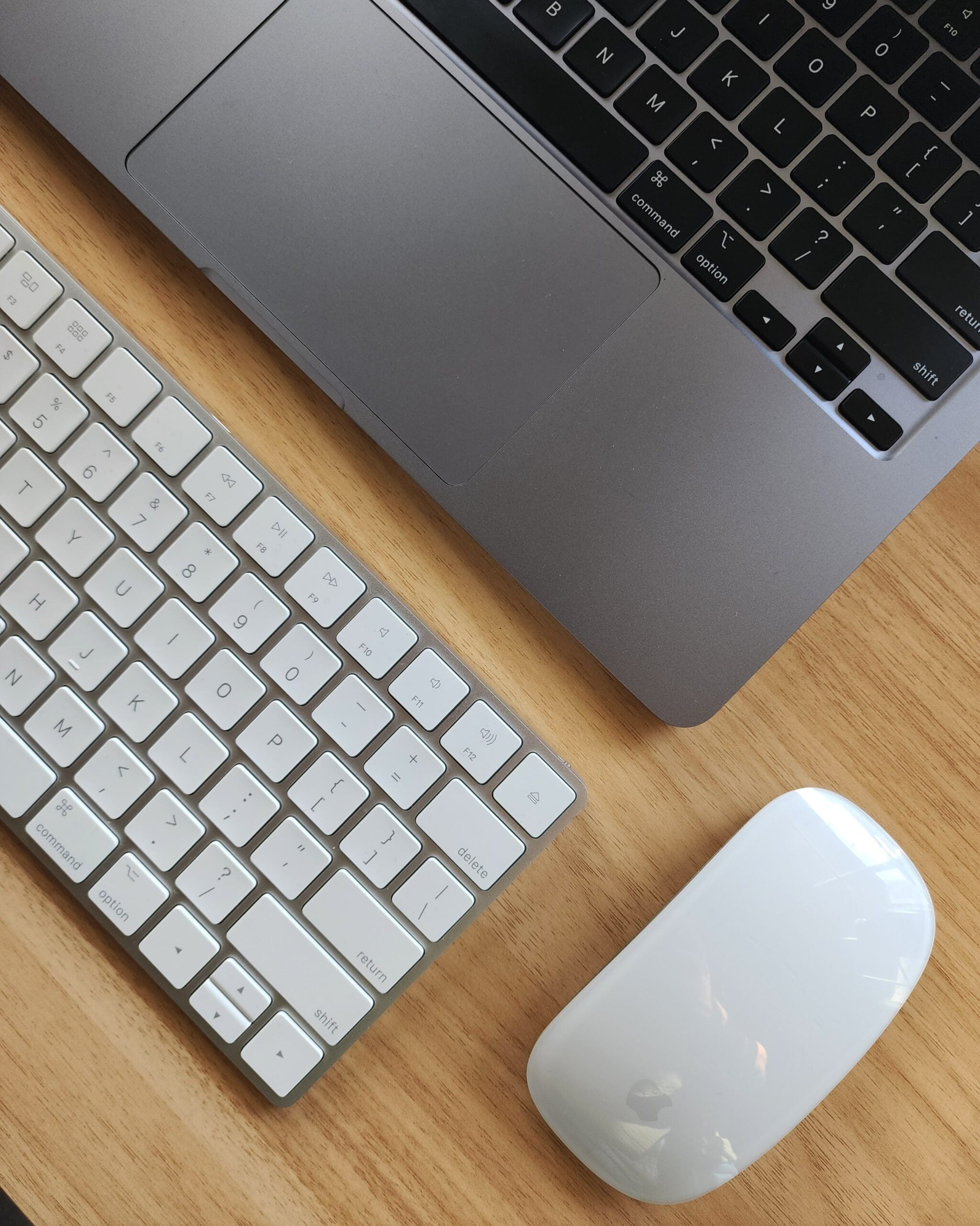 In touch typing, the left index finger rests on F, while the right index finger rests on J. The remaining fingers naturally fall across the other keys in the home row — A, S, D on the left and K, L and the semicolon key on the right. Once your index fingers find those tiny bumps, your hands can be positioned correctly without needing to look at the keys.
