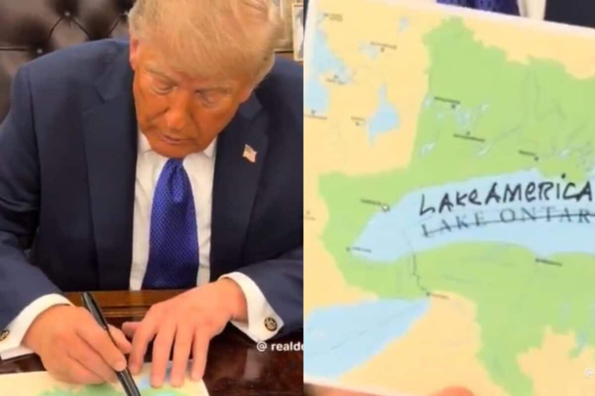 ‘Lake Ontario, That’s Gone’: Trump Crosses Out Name, Writes ‘Lake America’ With Marker | Watch