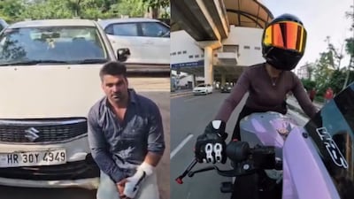 The accused driver (L) in the Gurugram hit-and-run case was arrested after his failed escape bid on Tuesday.