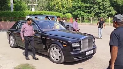 The councillor arrived in a Rolls-Royce to cast his vote.