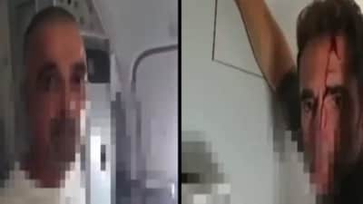 In the video, the pilots can be seen covered in blood inside the cockpit.