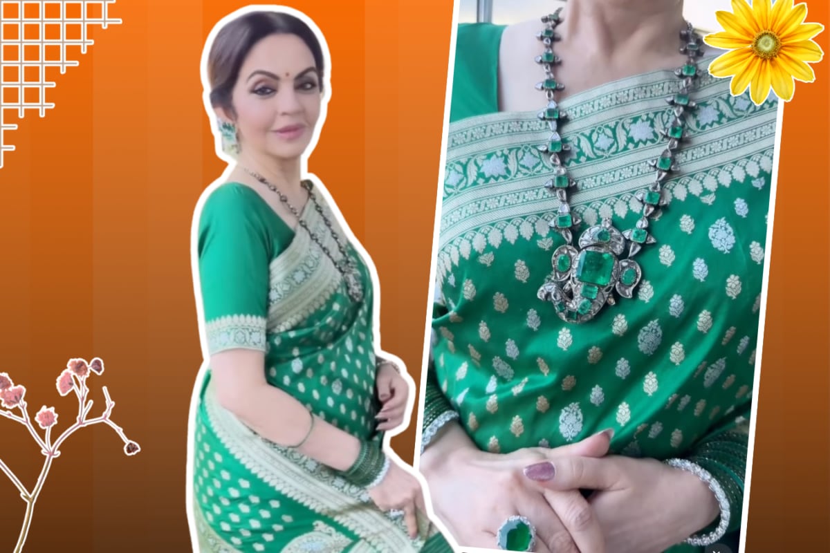 Nita Ambani Serves Emerald Glam With A Jaw-Dropping Diamond-Studded Ganesha Necklace