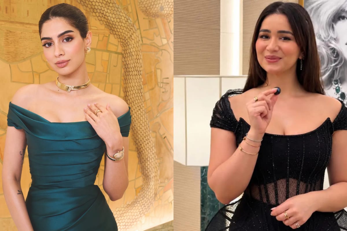 Khushi Kapoor Drips Glam In Teal While Sara Tendulkar Looks Chic In Black At Bvlgari Kolkata