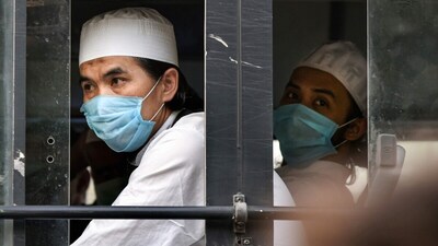 Members of the Tablighi Jamaat leave in a bus from LNJP hospital for the quarantine centre during the nationwide lockdown, in wake of the coronavirus pandemic in New Delhi. File pic/PTI