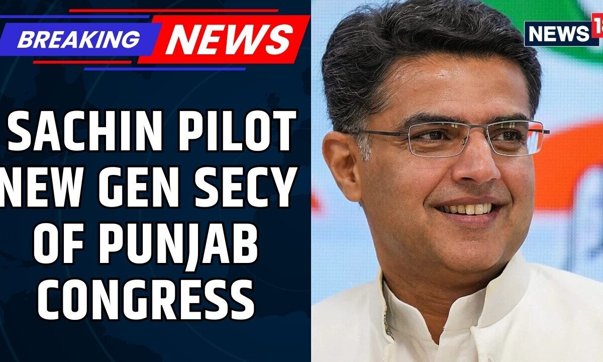 Sachin Pilot Named General Secretary in Charge of Punjab Congress