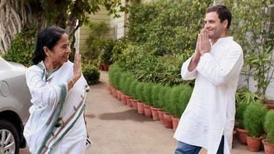 Mamata Banerjee with Rahul Gandhi. (File)