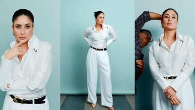 Kareena Kapoor Channels Jeetendra's Iconic All-White Look for "What Women Want" Shoot