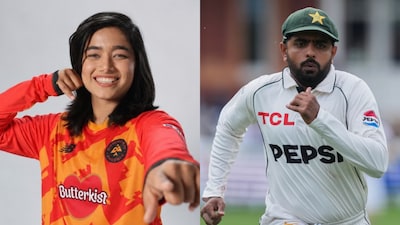 Fatima Sana and Babar Azam.(Screengrab, AP)
