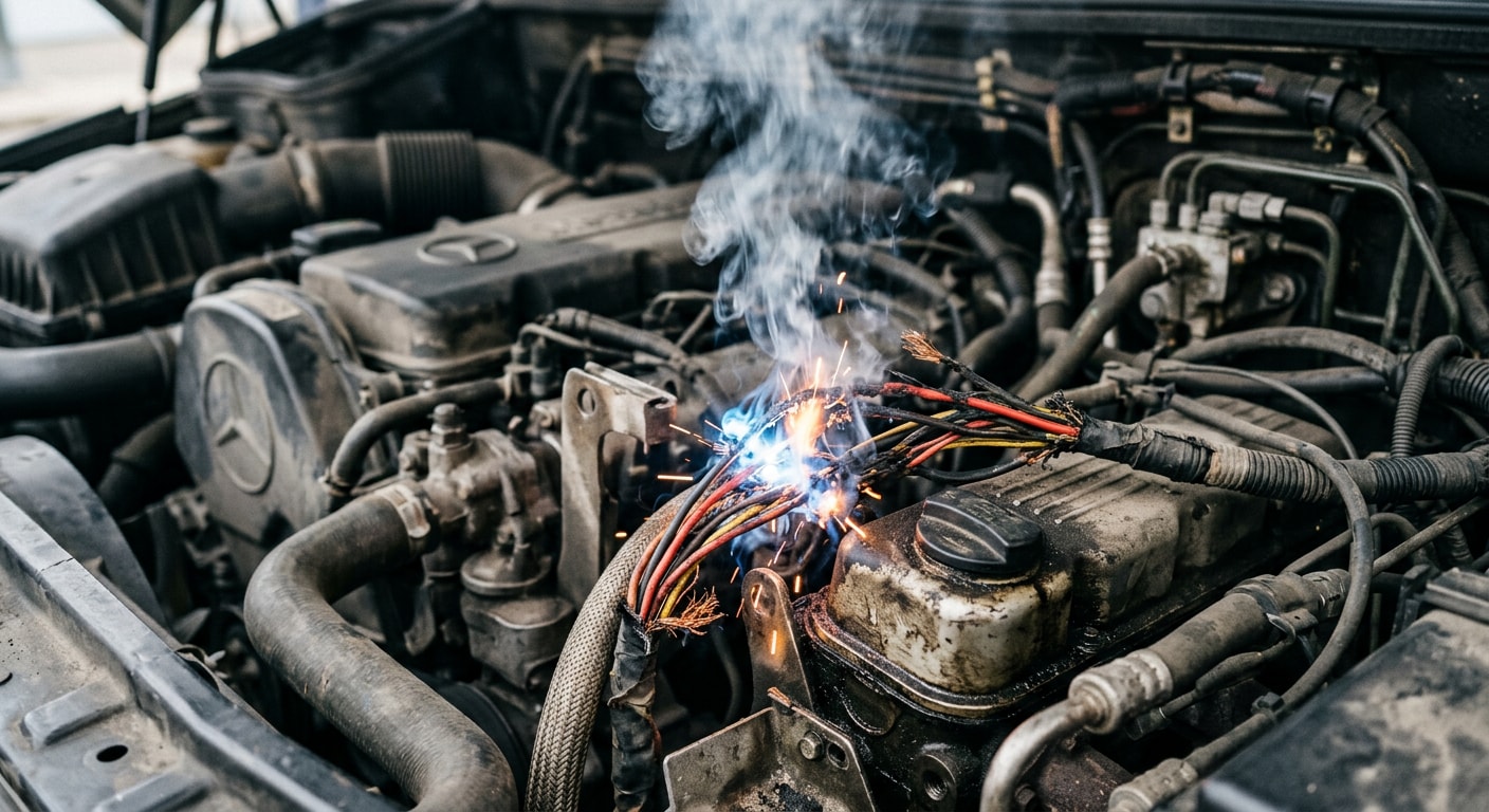 Electrical Short Circuit: One of the possible causes of a vehicle fire is an electrical short circuit. Damaged wires, loose connections, overloaded circuits or faulty electrical components can generate excessive heat and potentially ignite nearby combustible material. Electrical Short Circuit: One of the possible causes of a vehicle fire is an electrical short circuit. Damaged wires, loose connections, overloaded circuits or faulty electrical components can generate excessive heat and potentially ignite nearby combustible material.
