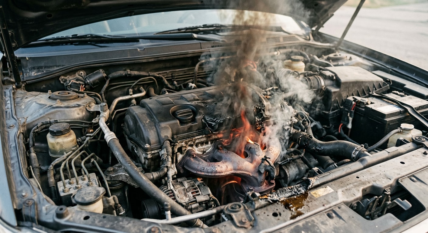 Engine Overheating Or Mechanical Failure: The engine compartment contains several components that operate at high temperatures. Mechanical failures, overheating or damaged parts can create enough heat to ignite flammable materials or fluids. Engine Overheating Or Mechanical Failure: The engine compartment contains several components that operate at high temperatures. Mechanical failures, overheating or damaged parts can create enough heat to ignite flammable materials or fluids.