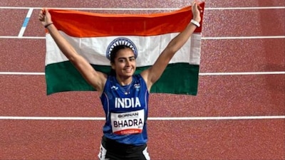 Harita Bhadra wins bronze for India in 200m final. (Picture Credit: X/@afiindia)