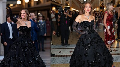 J.Lo brings full Dolce Vita drama to Vogue World Milan in Dolce & Gabbana.