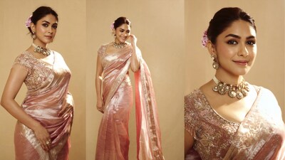 Mrunal Thakur’s Pink Saree And Gajra Moment Is Peak Festive Glamour