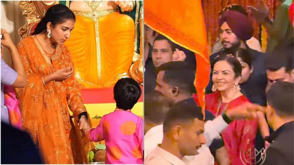 Ganesha Chaturthi 2026: Nita Ambani Goes Regal In Red, Radhika Merchant Brings Festive Glamour In Orange