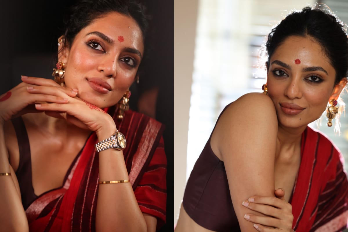 Sobhita Dhulipala’s Red Khadi Saree Look Is a Stunning Ode to Tamil Tradition