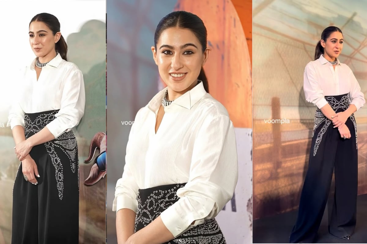 Sara Ali Khan’s Secret to Making a White Shirt Look Expensive? One Very Dramatic Black Detail