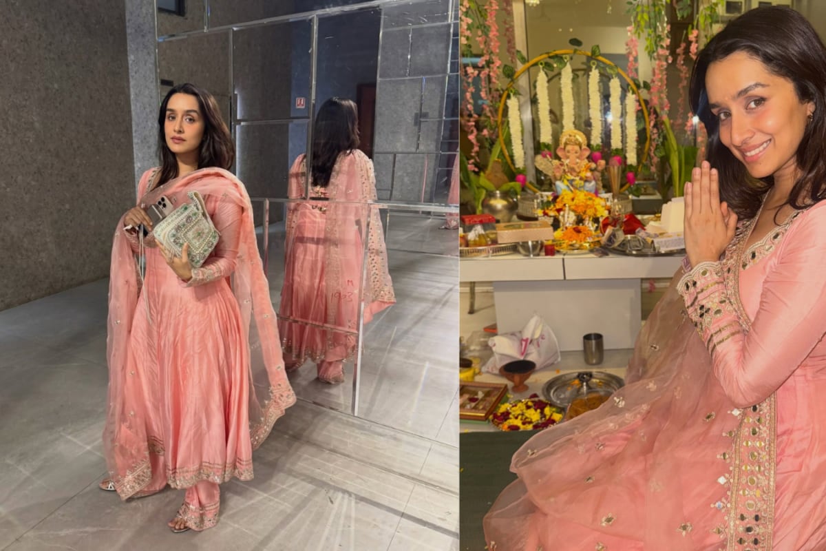Move Over Modaks, Shraddha Kapoor’s Blush-Pink Ganpati Look Is the Real Treat