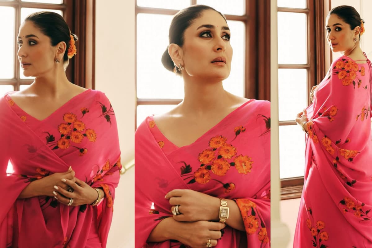 Kareena Kapoor’s Fuchsia Saree, Marigold Gajra And Cartier Watch Are A Masterclass In Modern Indian Dressing