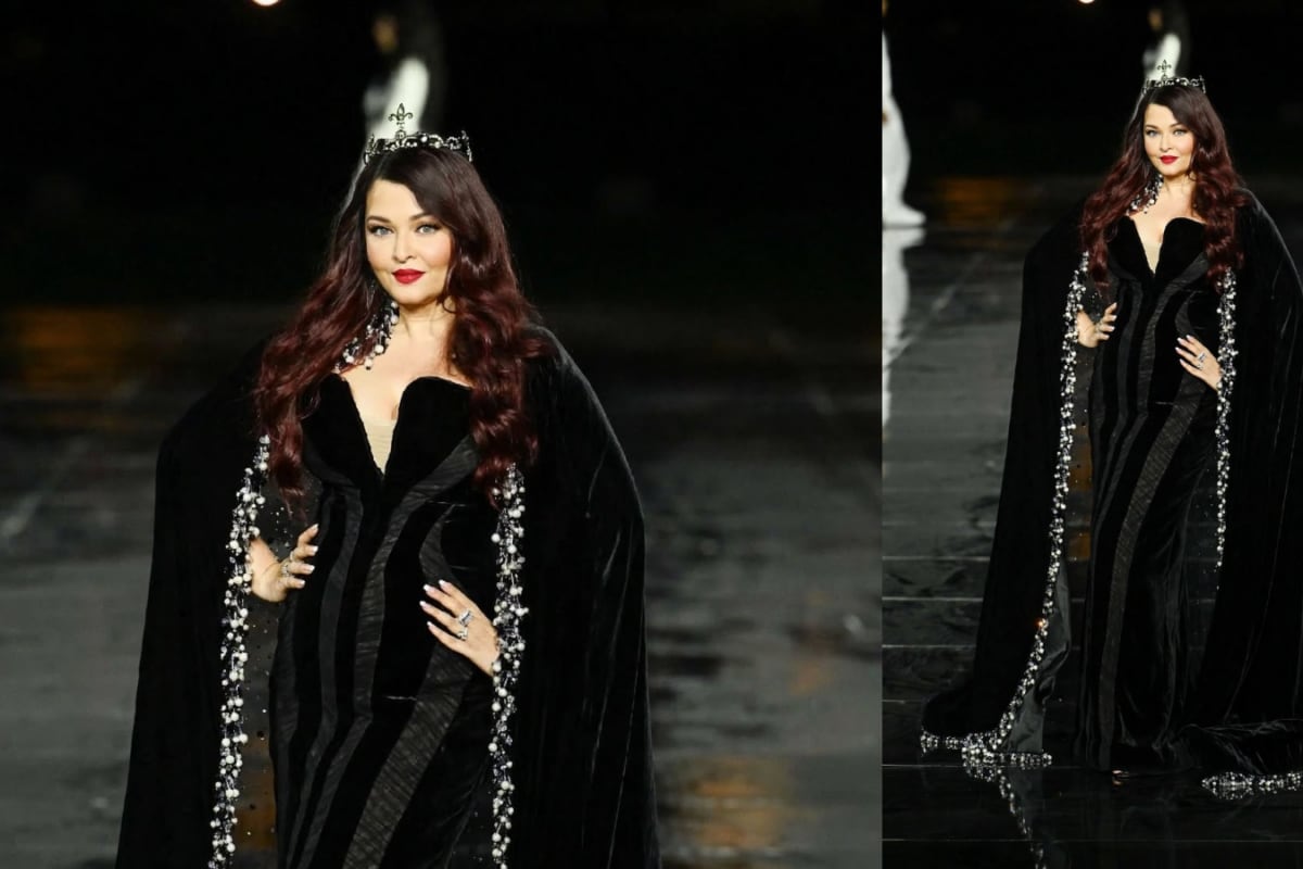 Aishwarya Rai Bachchan’s Paris Fashion Week Look Is All About Velvet, Crystals And Drama