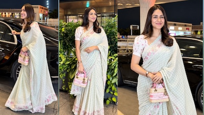 Mrunal Thakur Makes a Case for Flying in Six Yards of Pastel Perfection