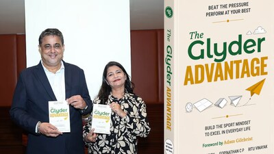 Gopinathan C P and Ritu Vinayak at the launch of The Glyder Advantage: Beat the Pressure | Perform at Your Best, a book that explores the mental skills behind high performance and handling pressure.