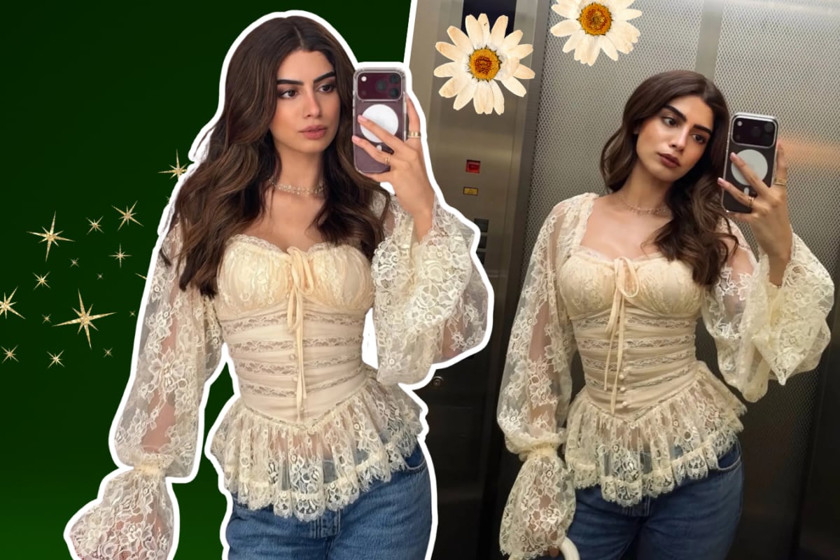 Khushi Kapoor Serves Vintage Drama In This Lace Corset And Denim Look