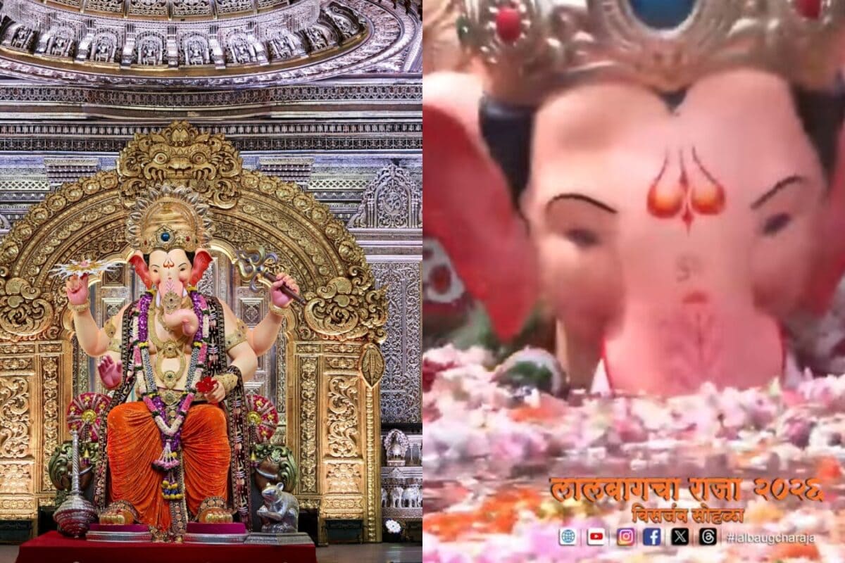 Lalbaugcha Raja Visarjan 2026: Ganesh Idol Immersed At Mumbai's Girgaon Chowpatty