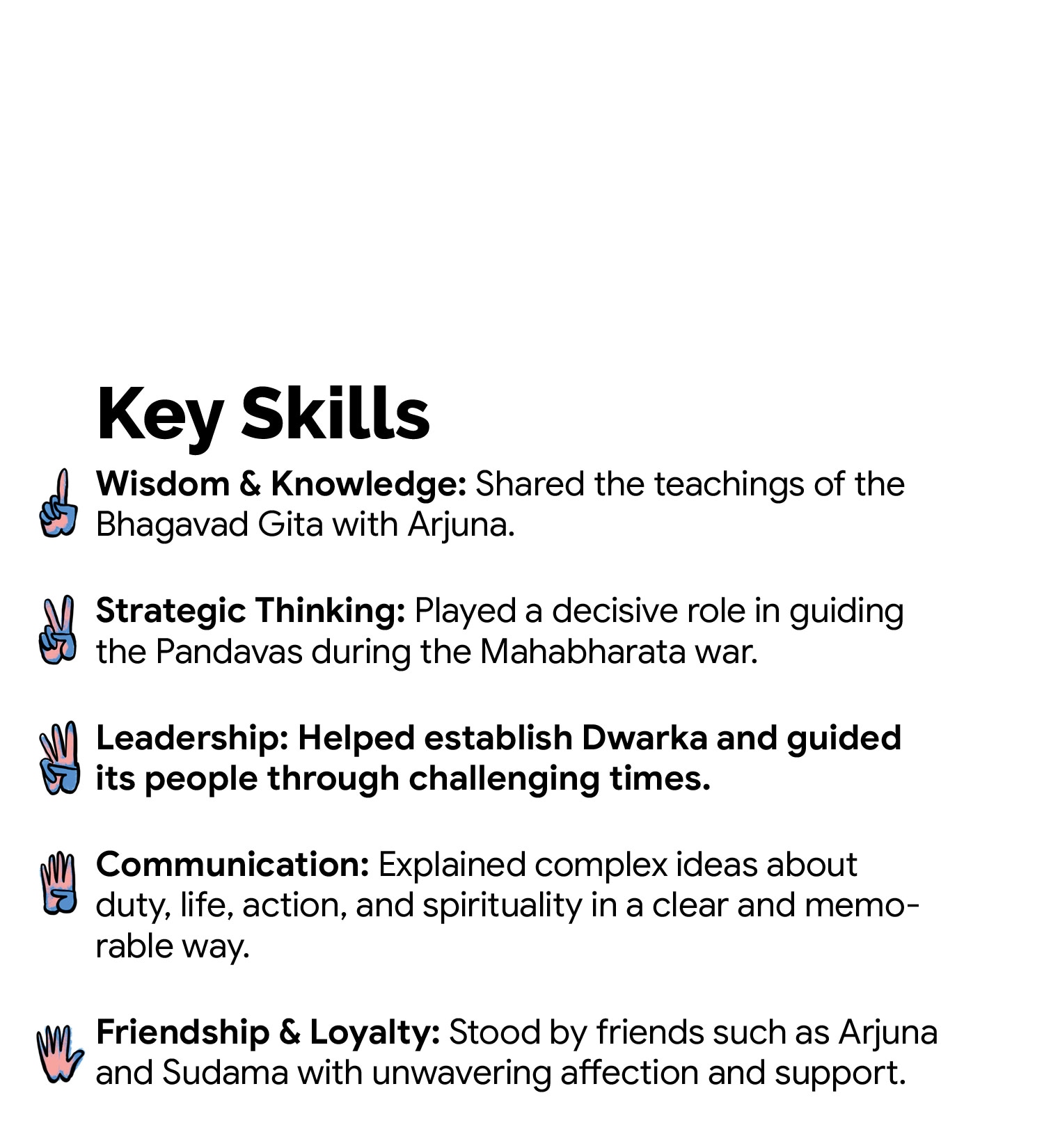 Key Skills? One of his greatest strengths? Leadership. Lord Krishna wasn’t just a leader – he was a guide people trusted. From helping establish Dwarka to guiding its people through challenging times, he led with vision, wisdom and purpose. (Image: News18 Creative) Key Skills? One of his greatest strengths? Leadership. Lord Krishna wasn’t just a leader – he was a guide people trusted. From helping establish Dwarka to guiding its people through challenging times, he led with vision, wisdom and purpose. (Image: News18 Creative)