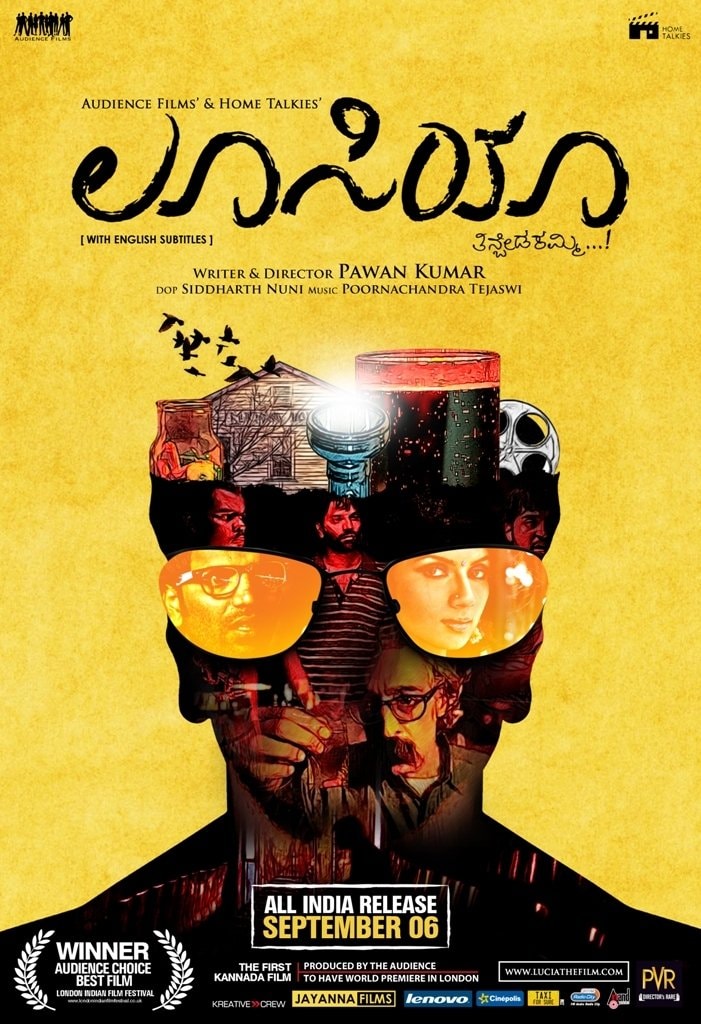 Lucia (2013 - Kannada): An insomniac movie usher buys an experimental drug that blurs the boundary between his bleak reality and a glamorous dream world. This groundbreaking, non-linear psychological puzzle masterfully explores identity, ambition, illusion, and the human subconscious mind.
