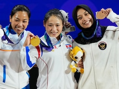 India's five-medal day lifted the contingent's tally to one gold, five silver and six bronze. (AP Photo/Dita Alangkara)