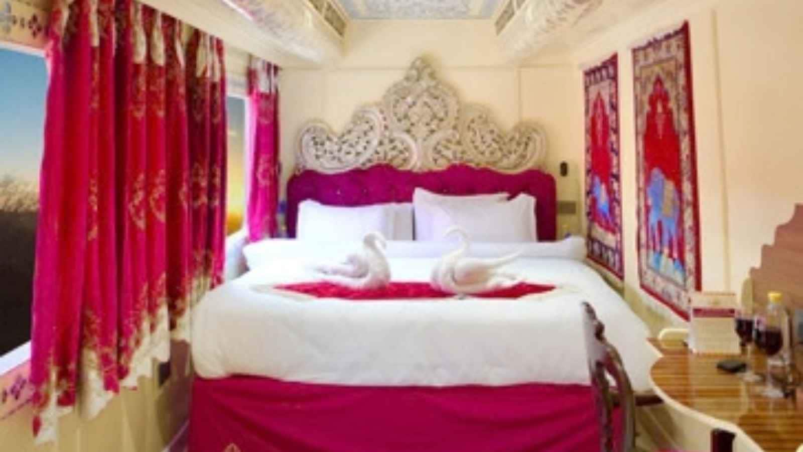 Blending ancient royalty with modern luxury, the train provides high-speed Wi-Fi, personal climate control, safe deposits, and state-of-the-art lounge areas. Passengers can also unwind with soothing wellness therapies, massages, and personal grooming treatments at the dedicated onboard spa car. 
