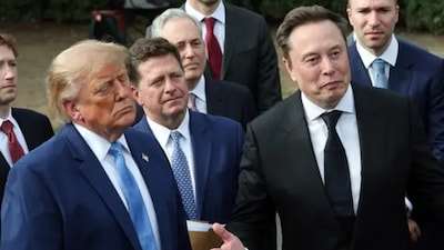 US President Donald Trump and Elon Musk are seen. (Image Credit: Reuters)