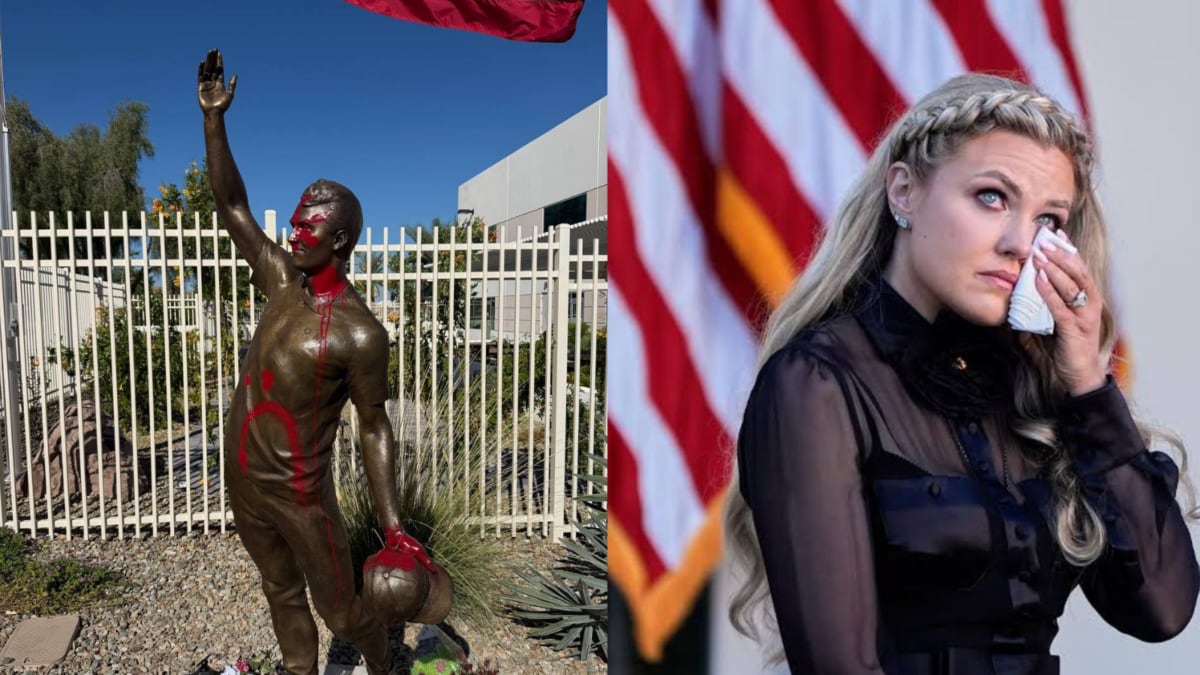 Charlie Kirk's Statue Vandalised In Phoenix, Erika Vows To Restore It: 'They Thought A Bullet Would…'
