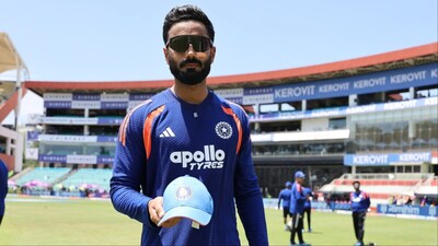 Naman Dhir makes international debut for India in the 1st ODI against the West Indies. (Picture Credit: Creimas)