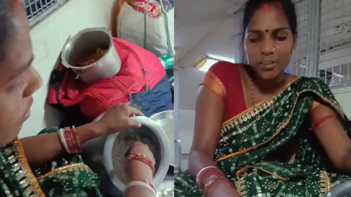 Viral Video: Woman Carries Pots Of Chicken And Rice On Train, Serves Family From Upper Berth