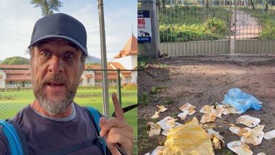 He explained why India has a trash problem referencing previous use of biodegradable containers (Image: X/@Damon Zumbroegel)