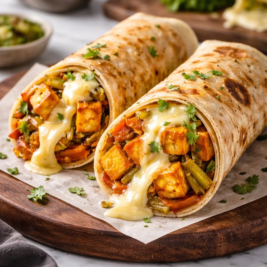 Paneer And Mint Chutney WrapIngredients: 1 whole-wheat roti or ready-to-eat tortilla, 100 g paneer (cut into thin pieces), 1-2 tbsp mint chutney, sliced cucumber and tomato, lettuce or cabbage and chaat masala (optional).