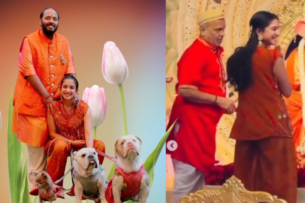 Radhika Ambani’s Vibrant Orange Co-Ord Is Perfect Inspo For Ganpati Visarjan Look