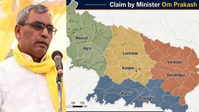 The plan to divide Uttar Pradesh into four states was once formally attempted by Mayawati-led BSP government in 2011. (Map credit: X/@Krish_nvm_Raw)