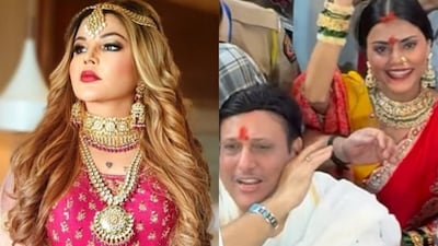 Rakhi Sawant reacts to Govinda’s Lalbaugcha Raja visit with Komal Rani and urges him to reconcile with Sunita Ahuja.